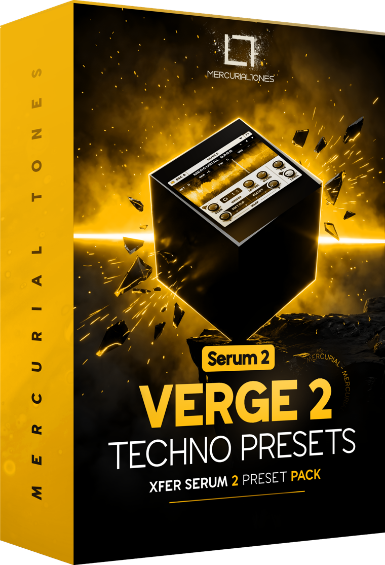 VERGE 2 — Techno presets for Xfer Serum 2, product box