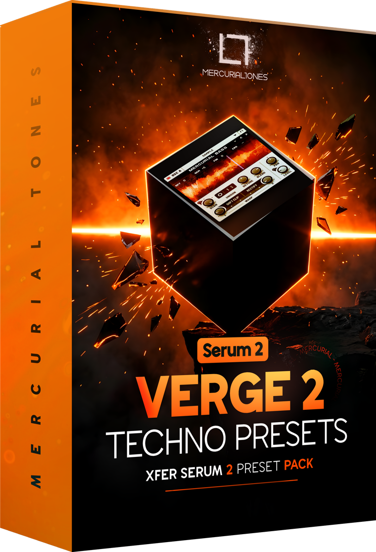 VERGE 2 — Techno presets for Xfer Serum 2, product box